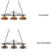 Chloe Lighting Serenity Victorian 3-Light Glass Island Pendant in Dark Bronze