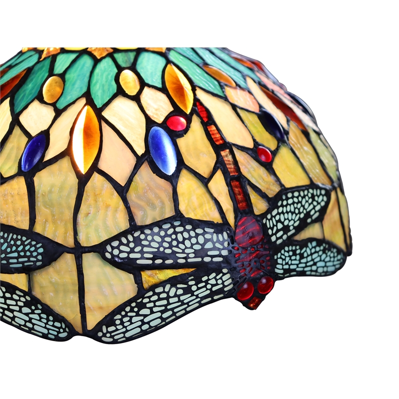 Chloe Lighting Empress Dragonfly 3-Light Glass Island Pendant in Multi-Color