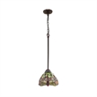 Chloe Lighting Empress Dragonfly 1-Light Glass Mini Pendant in Dark Bronze