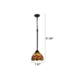 Chloe Lighting Empress Dragonfly 1-Light Glass Mini Pendant in Dark Bronze