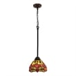 Chloe Lighting Empress Dragonfly 1-Light Glass Mini Pendant in Dark Bronze