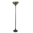 Chloe Lighting Empress Dragonfly 1-Light Metal Torchiere Lamp in Dark Bronze