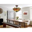 Chloe Lighting Empress Dragonfly 2-Light Glass Semi-Flush Light in Multi-Color