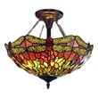 Chloe Lighting Empress Dragonfly 2-Light Glass Semi-Flush Light in Multi-Color