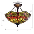 Chloe Lighting Empress Dragonfly 2-Light Glass Semi-Flush Light in Multi-Color