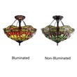 Chloe Lighting Empress Dragonfly 2-Light Glass Semi-Flush Light in Multi-Color