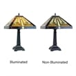 Chloe Lighting Innes Mission 1-Light Glass/Metal Table Lamp in Blackish Bronze