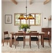 Chloe Lighting Innes Mission 5-Light Glass Large Chandelier in Bronze/Brown