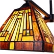 Chloe Lighting Innes Mission 5-Light Glass Large Chandelier in Bronze/Brown