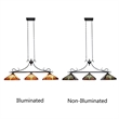 Chloe Lighting Innes Mission 3-Light Glass Island Pendant in Blackish Bronze