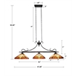 Chloe Lighting Innes Mission 3-Light Glass Island Pendant in Blackish Bronze