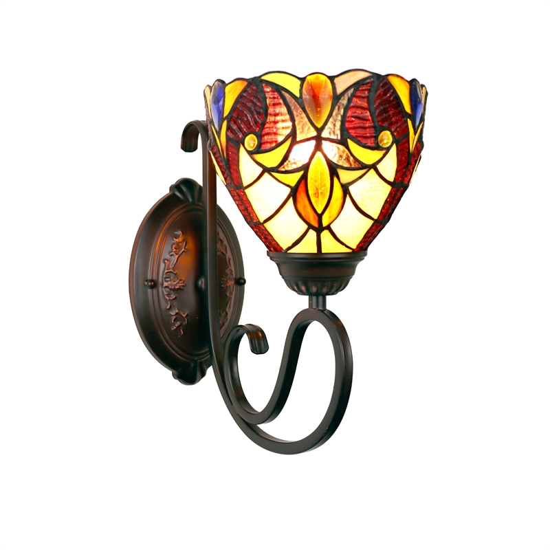 Chloe Lighting Adia Victorian 1-Light Glass/Iron Wall Sconce in Dark Bronze