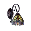 Chloe Lighting Adia Victorian 1-Light Glass/Iron Wall Sconce in Dark Bronze
