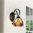 Chloe Lighting Adia Victorian 1-Light Glass/Iron Wall Sconce in Dark Bronze