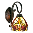 Chloe Lighting Adia Victorian 1-Light Glass/Iron Wall Sconce in Dark Bronze