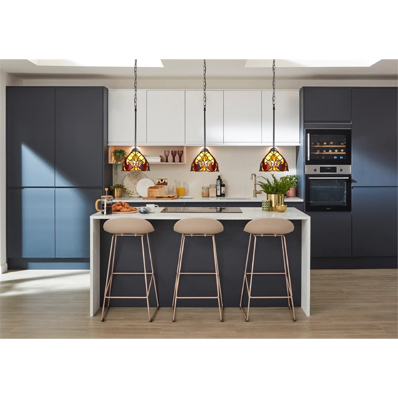 Chloe Lighting Adia Victorian 1-Light Glass/Metal Mini Pendant in Dark Bronze