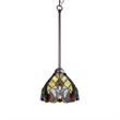Chloe Lighting Adia Victorian 1-Light Glass/Metal Mini Pendant in Dark Bronze