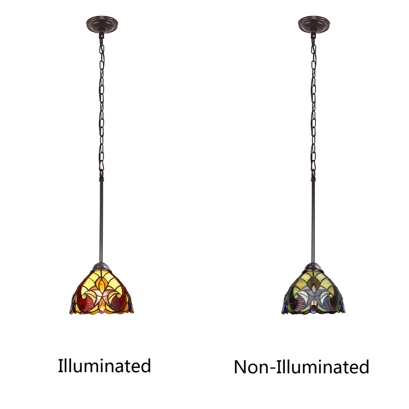 Chloe Lighting Adia Victorian 1-Light Glass/Metal Mini Pendant in Dark Bronze