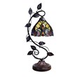 Chloe Lighting Adia Victorian 1-Light Glass Accent Table Lamp in Dark Bronze