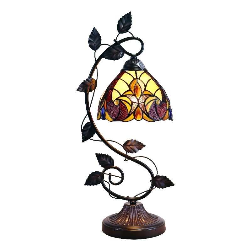 Chloe Lighting Adia Victorian 1-Light Glass Accent Table Lamp in Dark Bronze