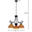 Chloe Lighting Empress Dragonfly 3-Light Glass Mini Chandelier in Multi-Color