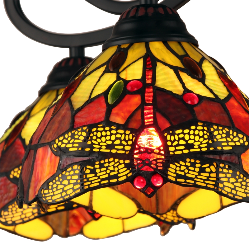 Chloe Lighting Empress Dragonfly 5-Light Glass Large Chandelier in Multi-Color