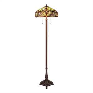 Chloe Lighting Cora Victorian 2-Light Metal Floor Lamp in Dark Bronze