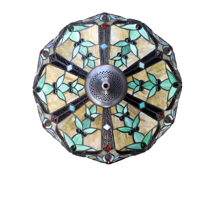 Chloe Lighting Cora Victorian 2-Light Glass/Metal Table Lamp in Multi-Color