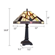 Chloe Lighting Vincent Mission 1-Light Glass Table Lamp in Multi-Color