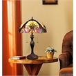 Chloe Lighting Adia Victorian 2-Light Glass/Metal Table Lamp in Dark Bronze