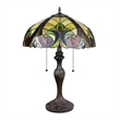 Chloe Lighting Adia Victorian 2-Light Glass/Metal Table Lamp in Dark Bronze