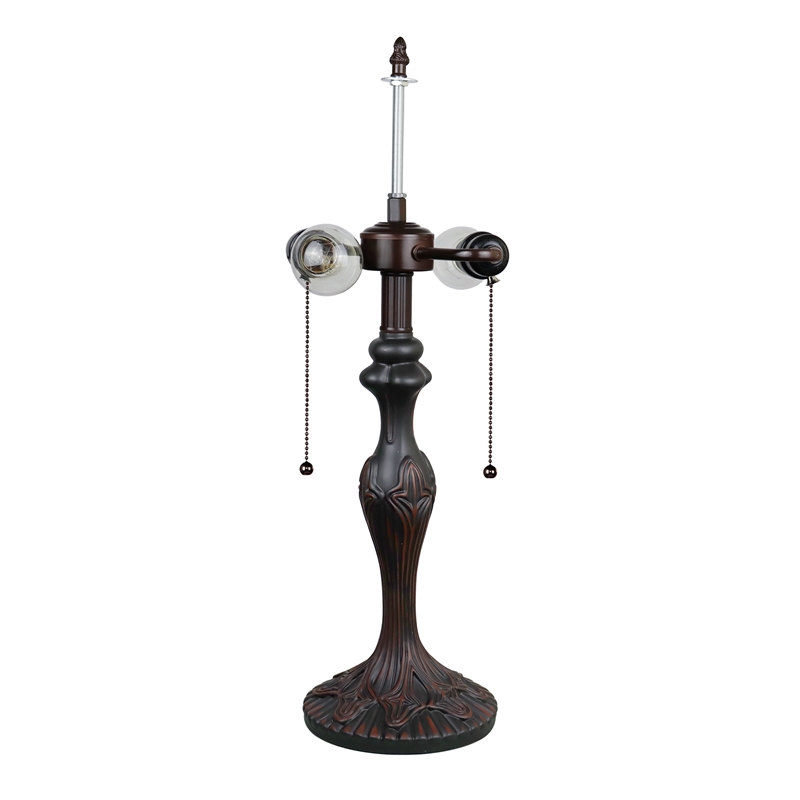 Chloe Lighting Adia Victorian 2-Light Glass/Metal Table Lamp in Dark Bronze