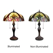 Chloe Lighting Adia Victorian 2-Light Glass/Metal Table Lamp in Dark Bronze
