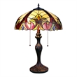Chloe Lighting Adia Victorian 2-Light Glass/Metal Table Lamp in Dark Bronze