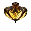 Chloe Lighting Adia Victorian 2-Light Glass Semi Flush Fixture in Dark Bronze