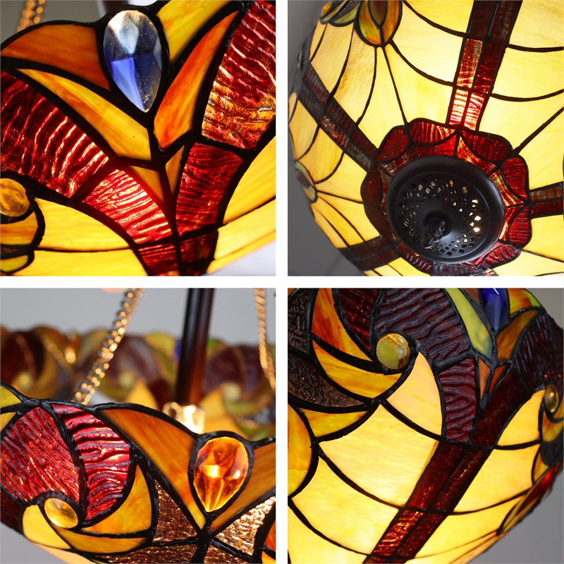 Chloe Lighting Adia Victorian 2-Light Glass Semi Flush Fixture in Dark Bronze