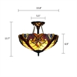 Chloe Lighting Adia Victorian 2-Light Glass Semi Flush Fixture in Dark Bronze