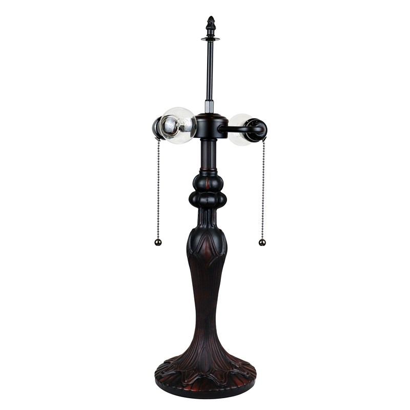 Chloe Lighting Adia Victorian 2-Light Glass & Metal Table Lamp in Dark Bronze