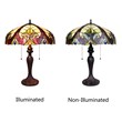 Chloe Lighting Adia Victorian 2-Light Glass & Metal Table Lamp in Dark Bronze