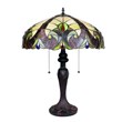 Chloe Lighting Adia Victorian 2-Light Glass & Metal Table Lamp in Dark Bronze
