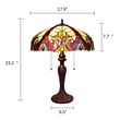 Chloe Lighting Adia Victorian 2-Light Glass & Metal Table Lamp in Dark Bronze