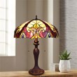 Chloe Lighting Adia Victorian 2-Light Glass & Metal Table Lamp in Dark Bronze