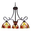 Chloe Lighting Adia Victorian 3-Light Glass Mini Chandelier in Dark Bronze