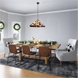 Chloe Lighting Vincent Mission 2-Light Glass/Metal Pendant in Blackish Bronze