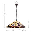 Chloe Lighting Vincent Mission 2-Light Glass/Metal Pendant in Blackish Bronze