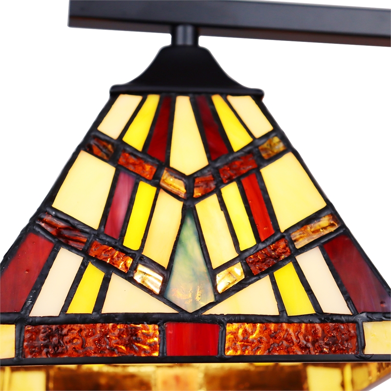 Chloe Lighting Vincent Mission 3-Light Glass Chandelier in Multi-Color