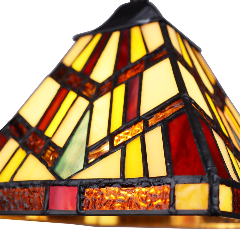 Chloe Lighting Vincent Mission 3-Light Glass Chandelier in Multi-Color