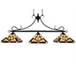 Chloe Lighting Vincent Mission 3-Light Glass Island Pendant - Multi-Color/Bronze