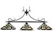 Chloe Lighting Vincent Mission 3-Light Glass Island Pendant - Multi-Color/Bronze