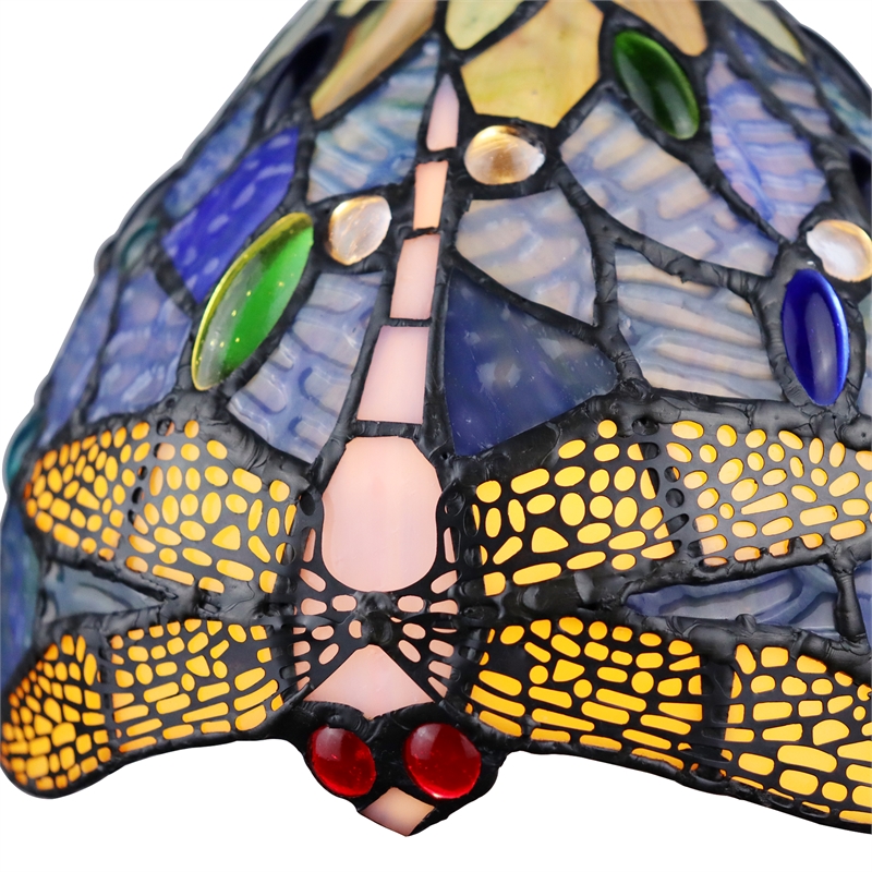 Chloe Lighting Sunniva Dragonfly 1-Light Glass/Metal Mini Pendant in Multi-Color